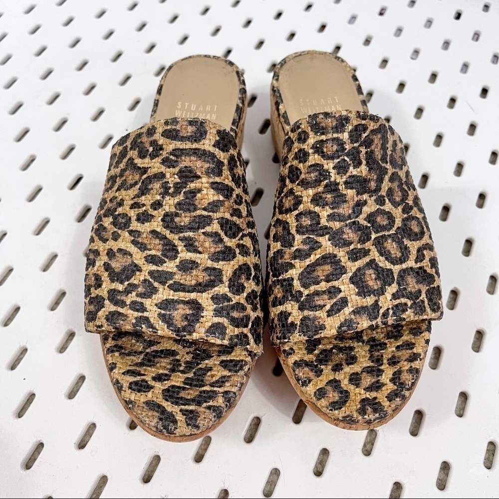 Stuart Weitzman Flatout Leopard Print Platform We… - image 1